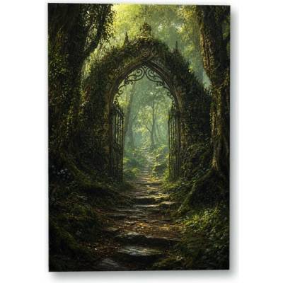 Plakát – Lesní cesta pod zdobenou bránou 90 × 135 cm Bez rámu Ne Bez rámu