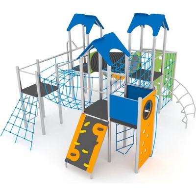 Playground System z nerezu QUATRO se skluzavkou 11108
