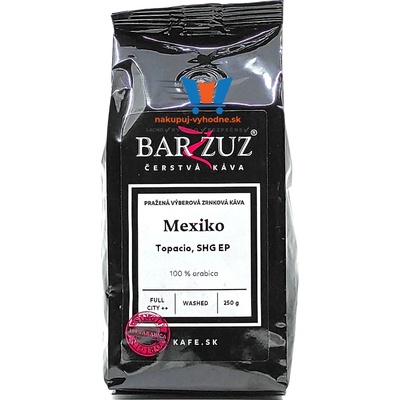 Barzzuz Mexiko Topacio SHG EP washed 100 % arabica zrnková 250 g