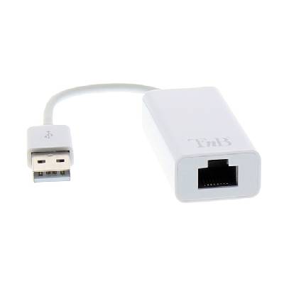 Мрежови адаптер TnB, от USB Type A(м) към Ethernet Adapter 10/100, бял