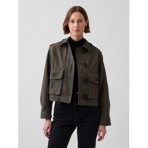 GAP Crop памучна Utility яке GAP GAP | Zelen | ЖЕНИ | XS