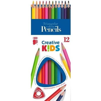 ICO Creative Kids: Триъгълни цветни моливи - 12 бр (7140148002)