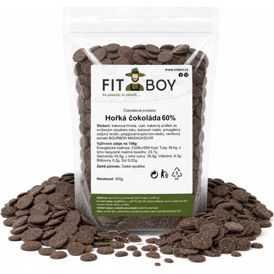 FITBOY Hořká čokoláda 60% 500 g