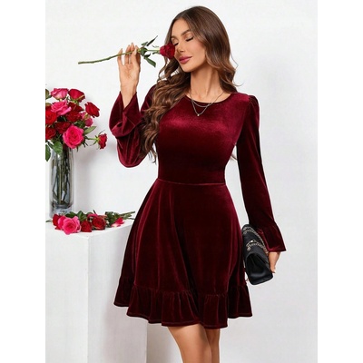 Shein glamour koktejlová sukňa po kolená