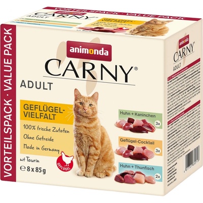 ANIMONDA Carny Adult Poultry mix Box 8 x 85 g