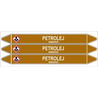 Značení potrubí, petrolej,3 ks, 355 × 37 mm PZ 008161