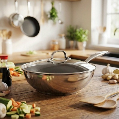 Siguro Wok Pure Delight, průměr 28 cm, s poklicí, ocel, ILAG
