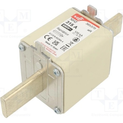 DF ELECTRIC 365370 Pojistka: tavná; 315A; 690VAC; 550VDC; aR; keramická; NH2