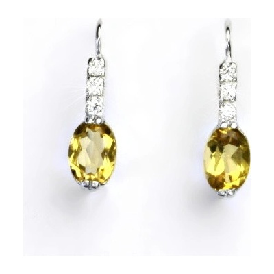 Čištín zlaté bílé i žluté zlato zirkony a přírodní citrín VE 9