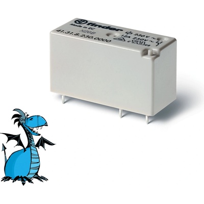 FINDER Relé 41.31.8.230.0000, 1P/12A, 230V AC 413182300000