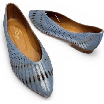 GNStyle ДАМСКИ БАЛЕРИНИ ОТ ЕСТЕСТВЕНА КОЖА В СИН ЦВЯТ