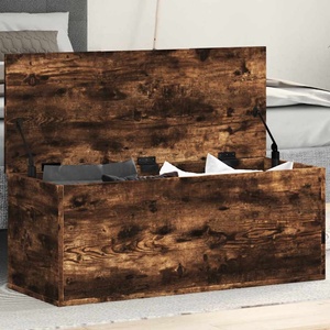 vidaXL Кутия за съхранение, опушен дъб, 90x35x35 см, инженерно дърво (840685)
