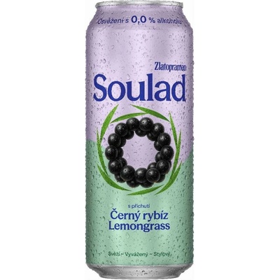 Zlatopramen SOULAD rybíz lemongrass 0,0 % 0,5 l (plech)