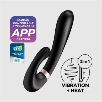 Satisfyer Вибратор с функция за затопляне и APP черен Satisfyer Heat Wave