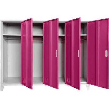 Carmen Метален шкаф Carmen CR-1605-4 JZ - Сив / розов (3580180)