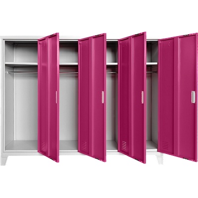 Carmen Метален шкаф Carmen CR-1605-4 JZ - Сив / розов (3580180)