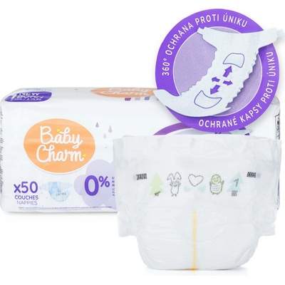 Baby Charm Super Dry Flex 1 Newborn 2-5 kg 50 ks