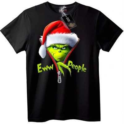 NOONEBRAND Тениска Grinch Дядо Коледа - Фу, Хора - XL, Black