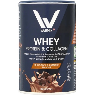 WellMix Směs na přípravu nápoje s příchutí oříšková čokoláda Whey Protein & Collagen 350 g