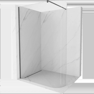 Mexen Kioto-R заоблена душ кабина Walk-in 100 x 200 cm, прозрачна 8 mm, матово сив металик - 800-100-101-66-06 (800-100-101-66-06)