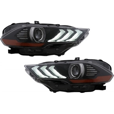 KITT LED Headlights suitable for Ford Mustang VI Facelift 2018-2022 Black Dynamic Turnig Lights RGB DRL