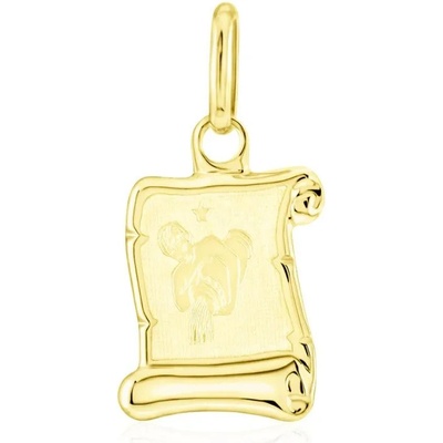 Gemmax Zlatý přívěsek na pergamenu s gravírováním znamení VODNÁŘ GUPYN 43001
