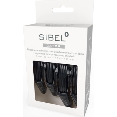 Sibel Gator Clips - štipce do vlasov "krokodílky" VÝPREDAJ: ČIERNE - 2 x 9 cm + 2 x 11 cm (934094202)