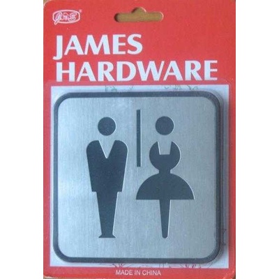 Piktogram "WC" (dámy/páni) čtverec 95x95mm nerez