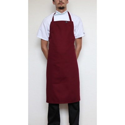 Profikuchar.cz zástěra ke krku s přezkou 100% bavlna bordó PRO-202003