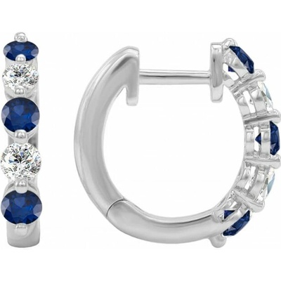Eppi Kruhové náušnice s modrými safíry a diamanty Chay E35741