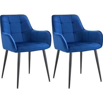 Design-Shop Ferndale samet tmavě modrá 2 ks