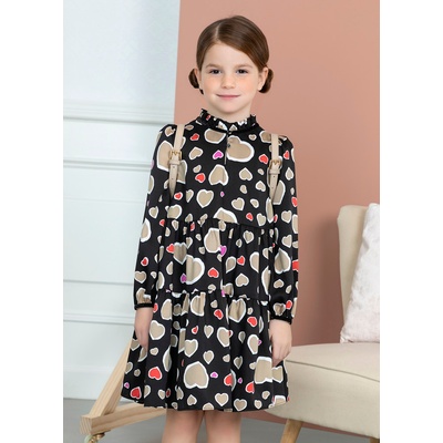 Abel & Lula Рокля в черно със сърца Abel&lula