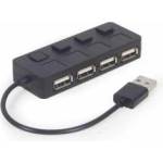 Gembird USB 2.0 Hub 4-port with Switches black