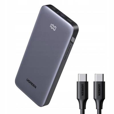 UGREEN Nexode 10000mAh 30W Power Bank USB-A/2xUSB-C - Сив (6941876268740)