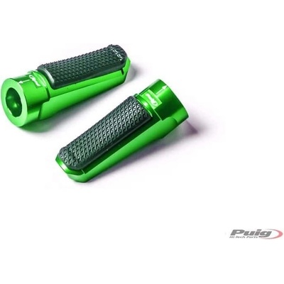 Stupačky bez adaptérov PUIG SPORT 7318V zelená s gumou