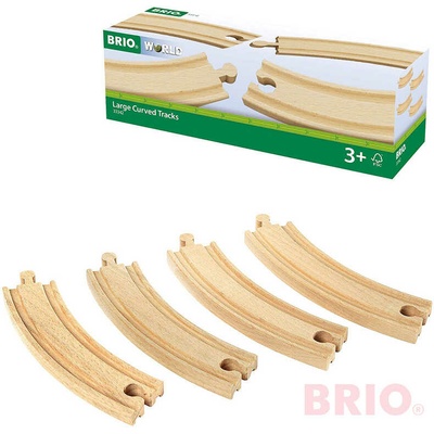 Brio 33342 Dlouhé zatáčky, 170 mm, 4 ks