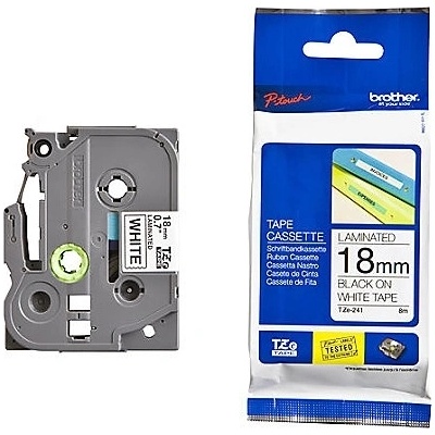 Brother TZe-241 Tape Black on White, 18mm - Eco (BTZe-241)