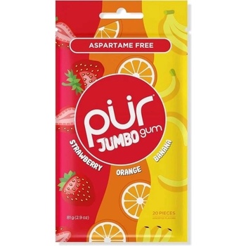 PÜR Дъвки PÜR Xylitol, ягода-портокал-банан, 20 бр