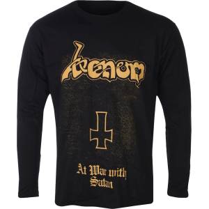 Plastic head мъжка тениска с дълъг ръкав venom - at war with satan - gold - черна - plastic head - ph13937ls