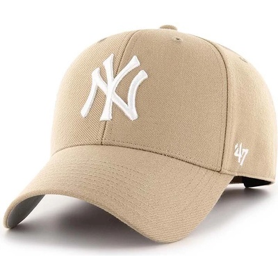 47 brand Шапка с козирка вълна 47 brand MLB New York Yankees в бежово с апликация B-MVP17WBV-KHB (B.MVP17WBV.KHB)