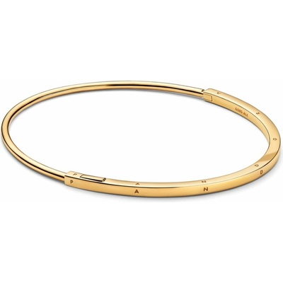 PANDORA zlatý pevný náramek Signature s I-D 1 552227C00-1