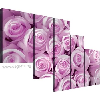 Image 1 of Картина Канава Букет от розови рози Сет 5 части