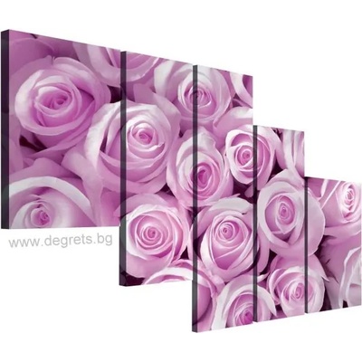 Картина Канава Букет от розови рози Сет 5 части