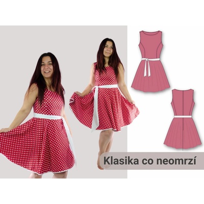 Šijeme hravě Strih Retro dámske šaty 170 cm