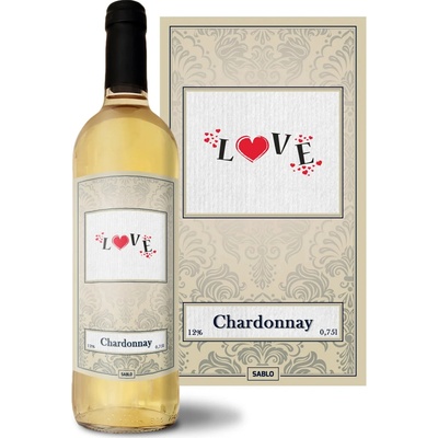 Sablio Love Chardonnay biele suché víno 12 % 0,75 l (čistá fľaša)