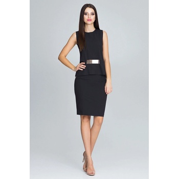 Figl dámský set top se zlatým pruhem + sukně black