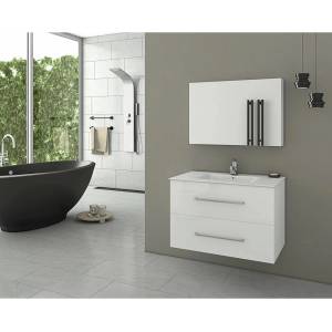 Drop Комплект от бели стенен шкафове и бяла мивка Drop Torino 75 см (5PTO075WH+6BMG9075D)