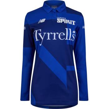 New Balance Блуза с яка New Balance Women's Long-Sleeve Cricket Polo Shirt - Team Royal