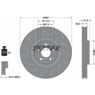 Brzdový kotúč TEXTAR 92283905