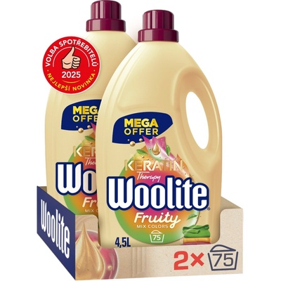 Woolite Keratin Therapy Fruity Color prací gel 2 × 4,5 l 150 PD